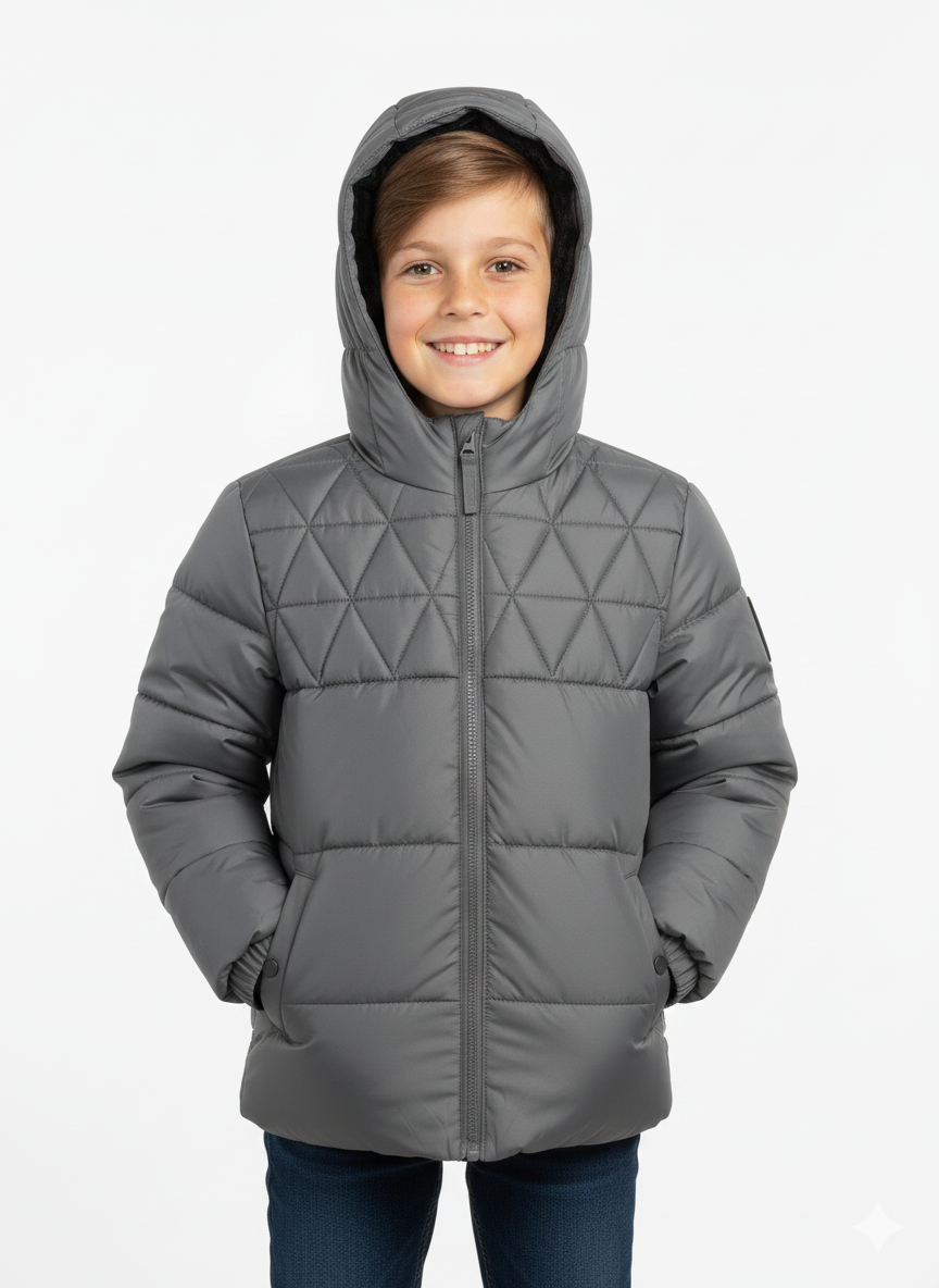 New Solid Puffer Grey