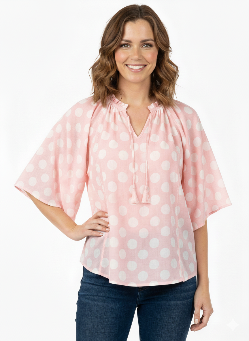 Blouse Pink Icing / Bright White  - Zac & Rachel