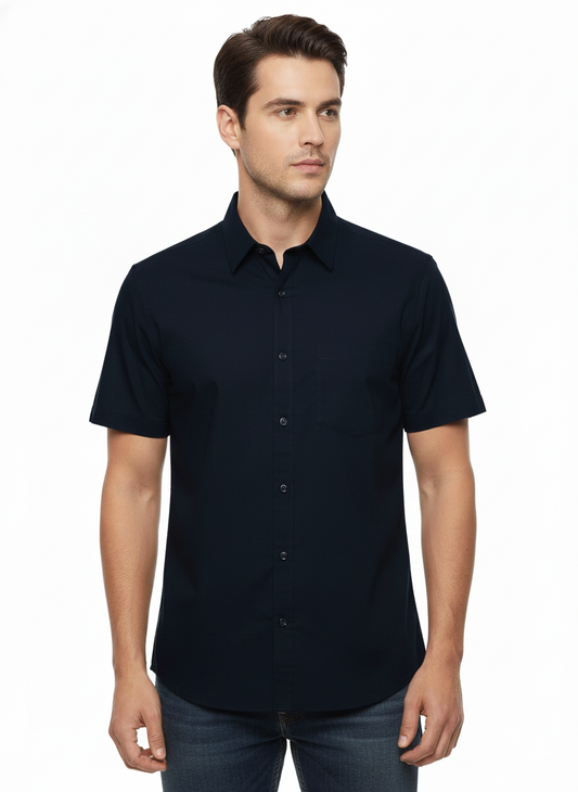 Short-sleeved Shirt in Navy  - Just Blu