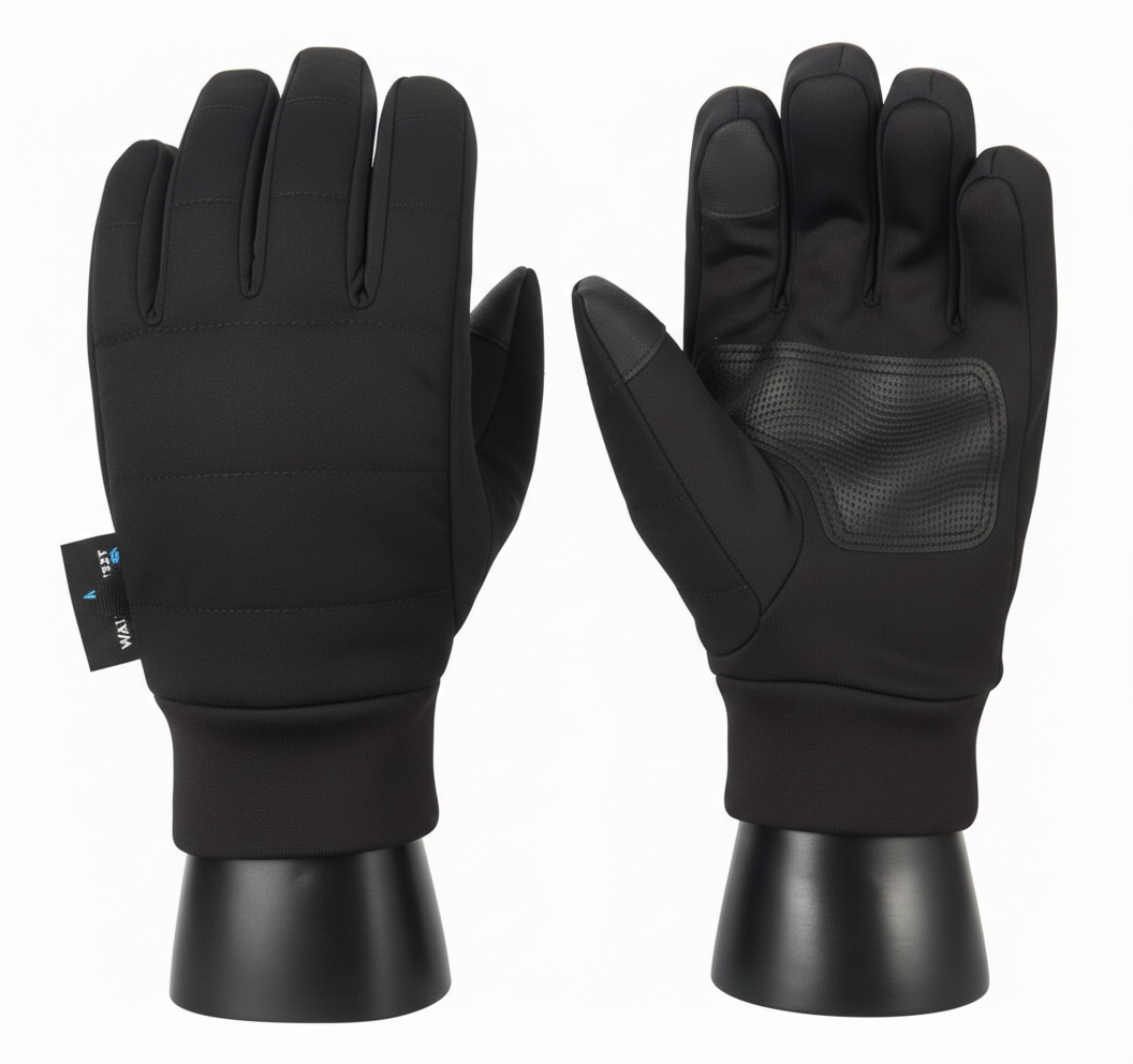 Ladies Knit Glove Gripper Dots Black