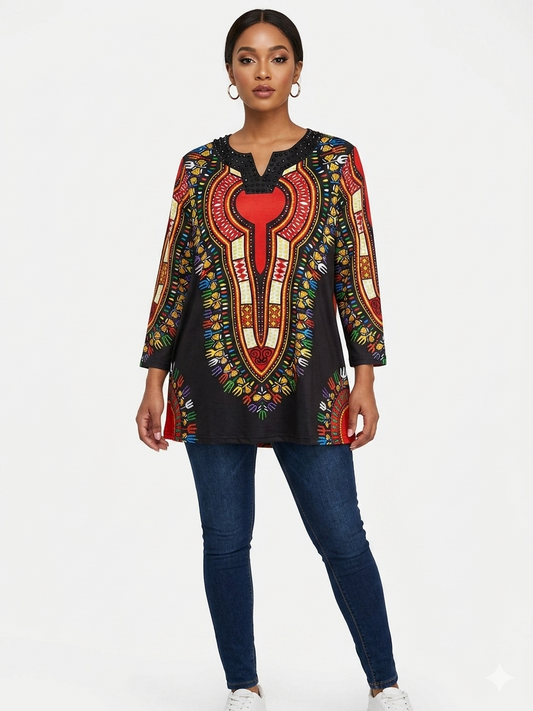 Dashiki  Scuba Multi Color