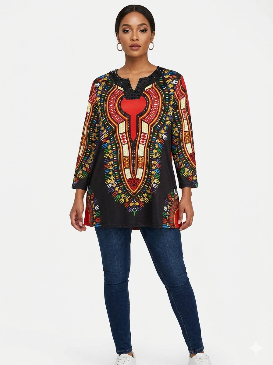 Dashiki  Scuba Multi Color