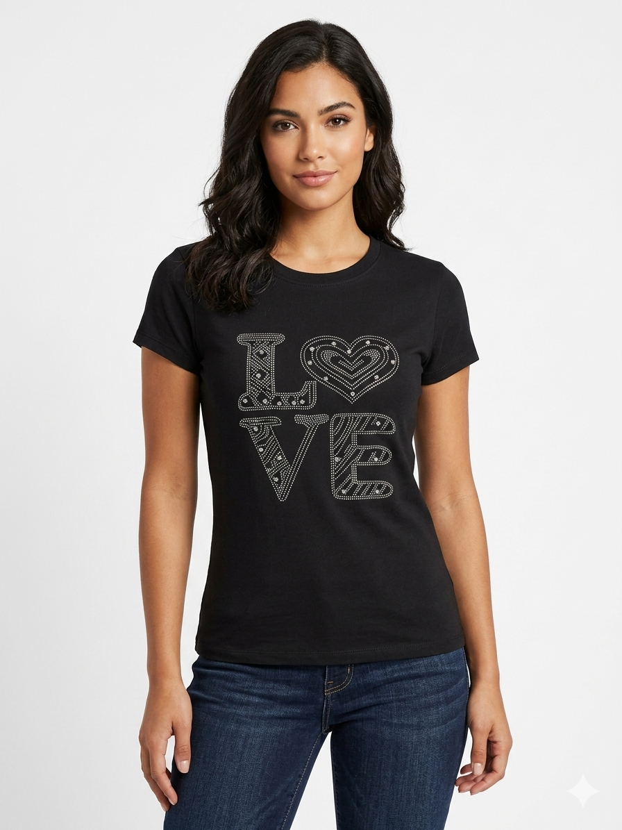 Diamonds Love Top Black