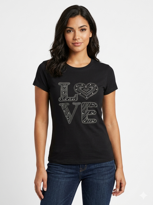 Diamonds Love Top Black