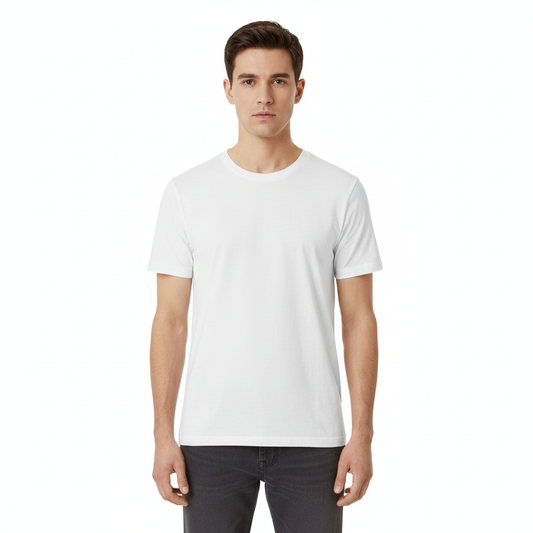 T-Shirt with round neck  White