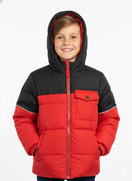 Chest Pocket Puffer Dark Red