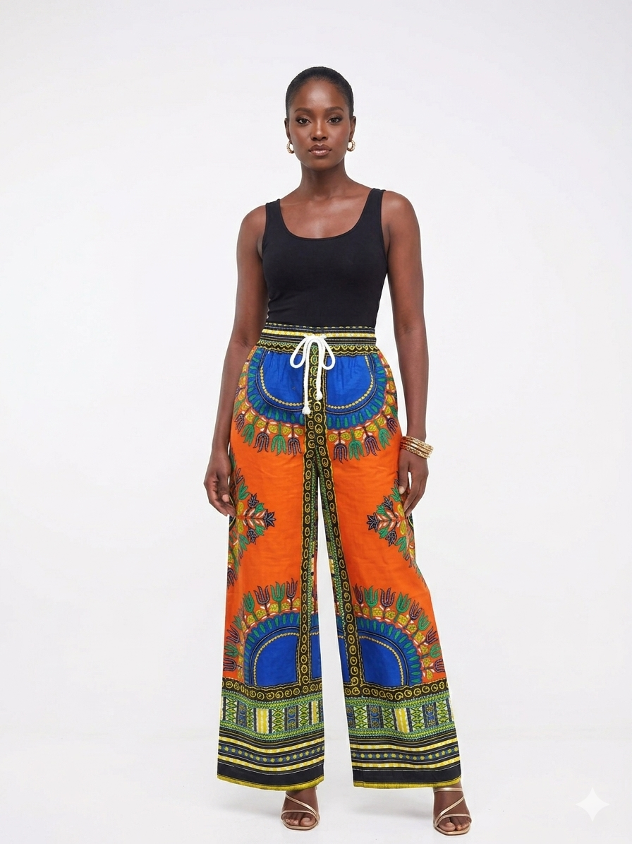 Dashiki Print Pant Orange  -Pant - Etnia Negra