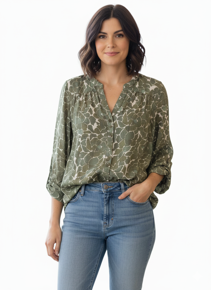 Blouse Ecru/Laurel Wreath - Hope & Harlow