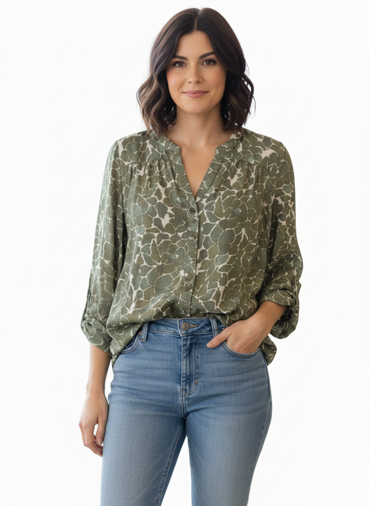 Blouse Ecru/Laurel Wreath - Hope & Harlow