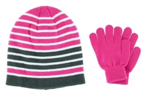 Girls Kinit 7-16 Hat/Glove Set Fuchsia