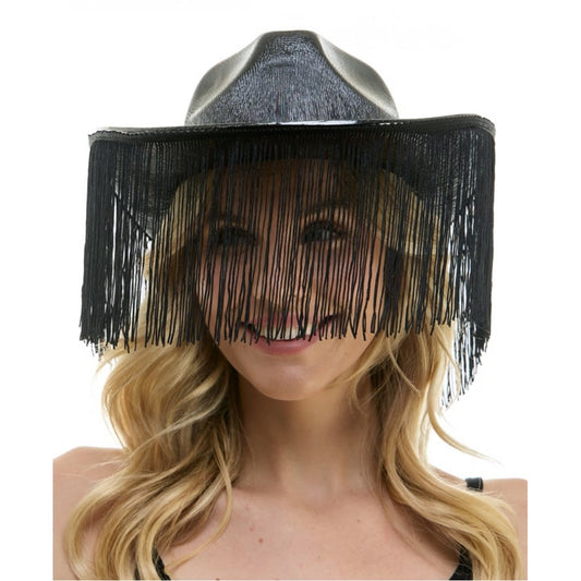Black Fringe Cowboy Hat