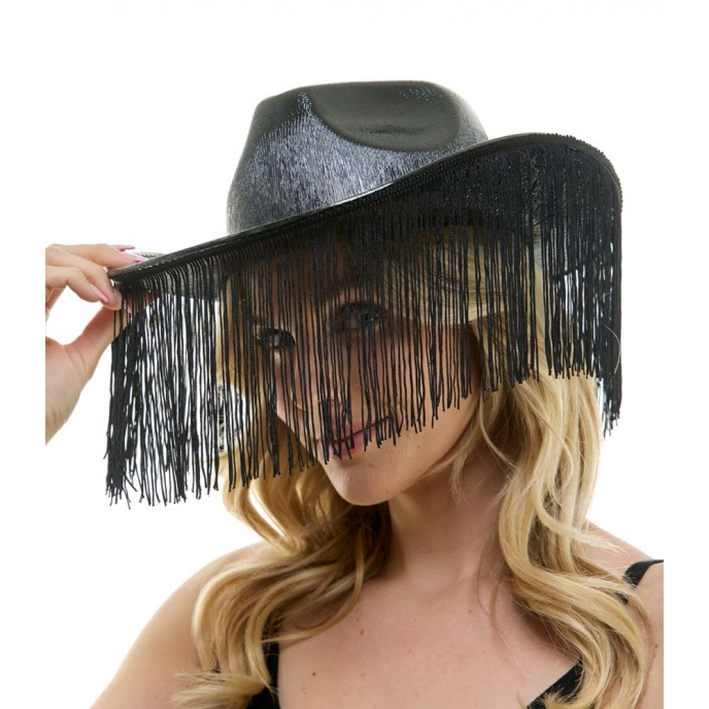 Black Fringe Cowboy Hat
