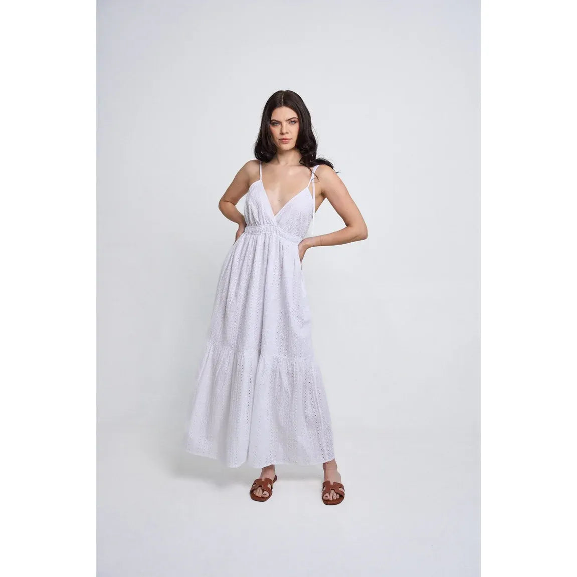 Eyelet Maxi Dress Bright White