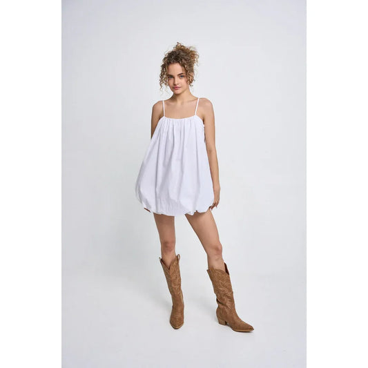 Pretty Tempting Bubble Mini Dress White