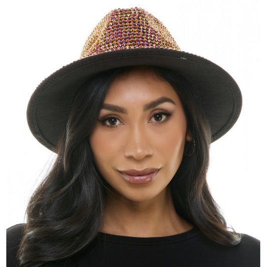 Rose Gold Rhinestone top hat