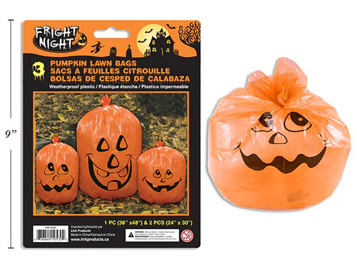 Pumpkin Lawn Bags With Twist Ties