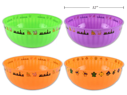 12in Plastic Trick Or Treat Bowl With Decal