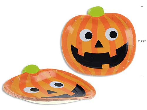 Halloween Die Cut Jack O Lantern Paper Plates