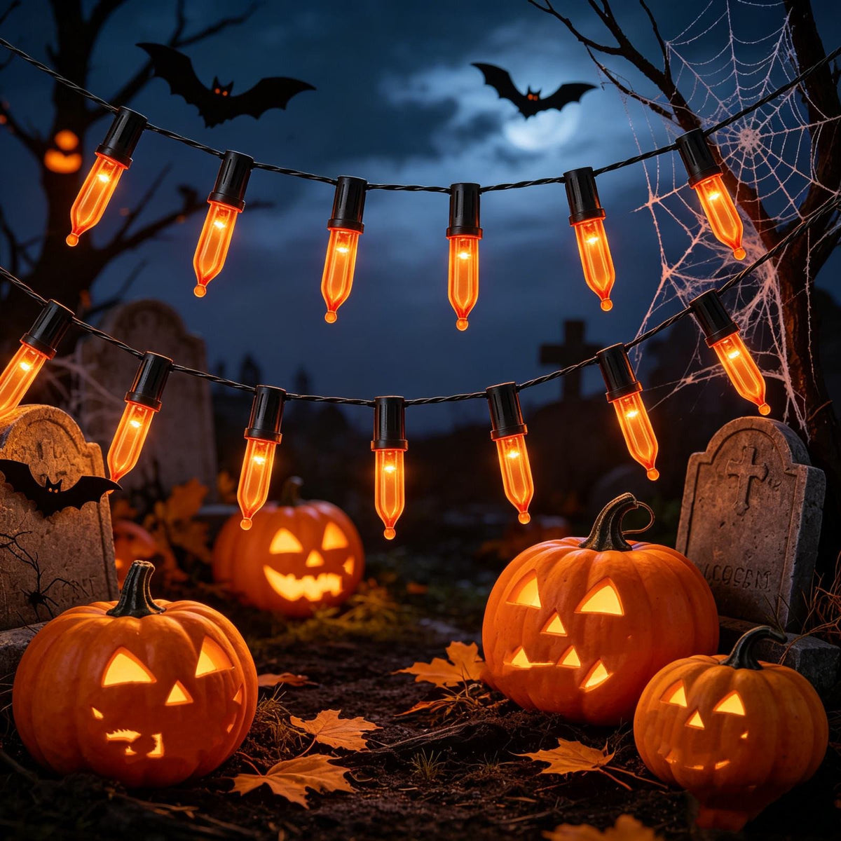 50pk Halloween Indoor Incandescent String Lights Orange