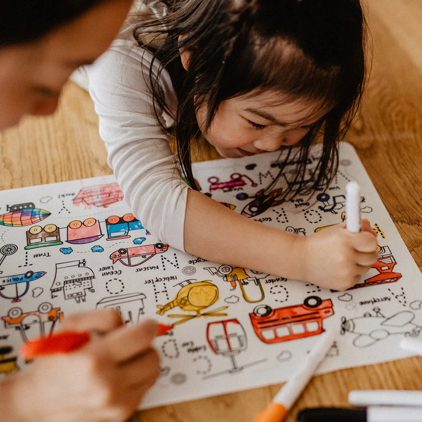 Toot Toot Honk Classic Coloring & Doodle Mat