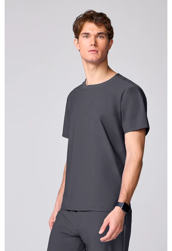Camiseta de cuello redondo para hombre, color peltre