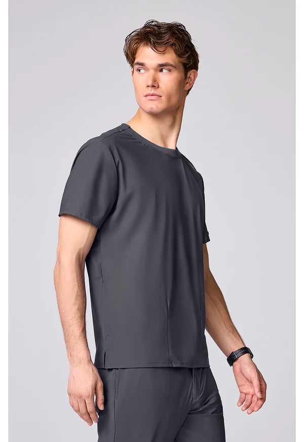 Camiseta de cuello redondo para hombre, color peltre
