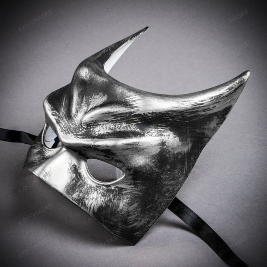 Batman Style Mask - Black Silver