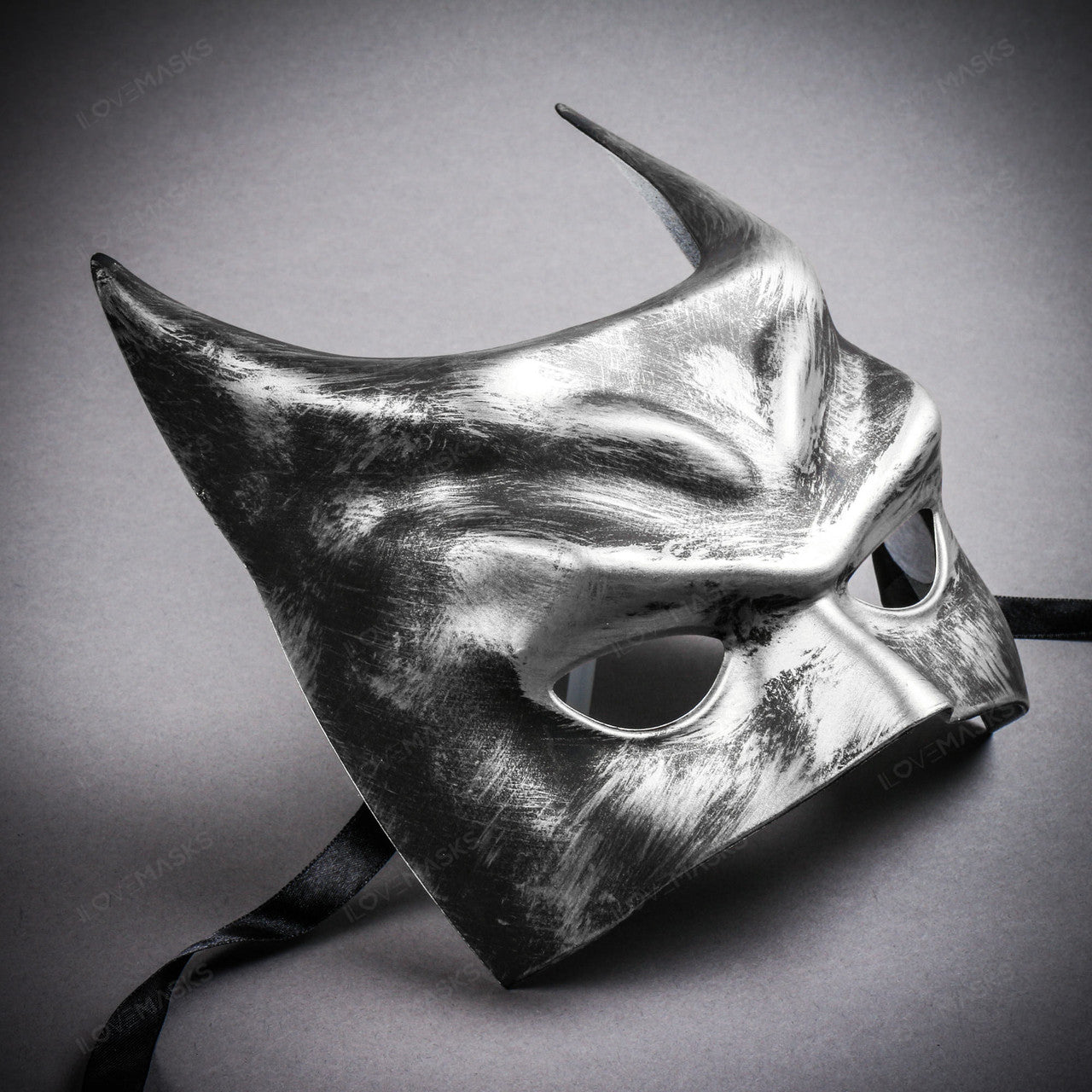 Batman Style Mask - Black Silver