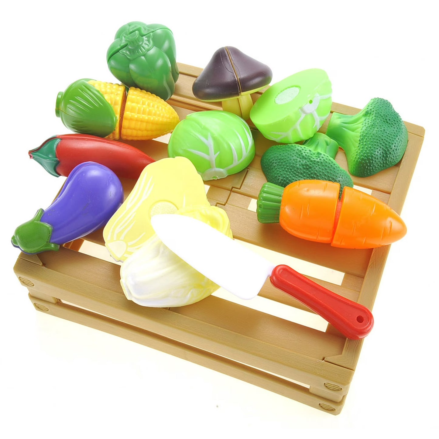 11 PC Market Crate Playset - Case with Vegetables
