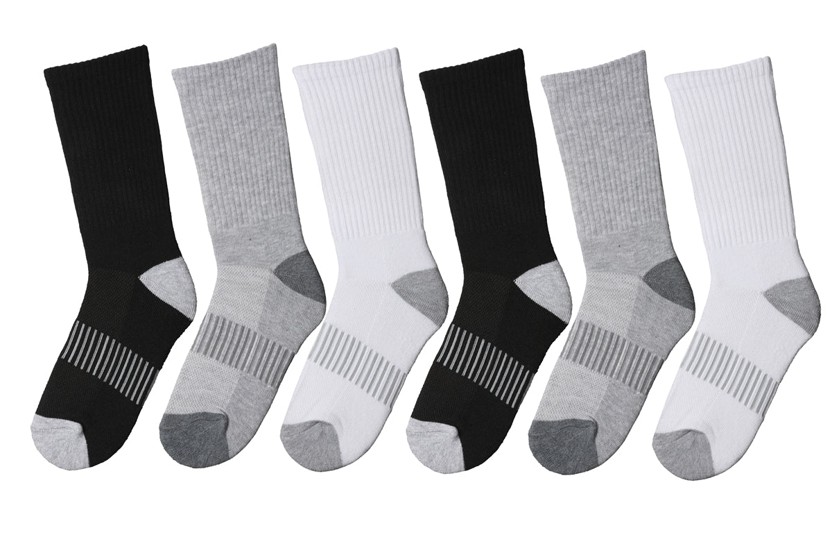 Calcetines deportivos de tripulación con amortiguación para hombre, 3 pares