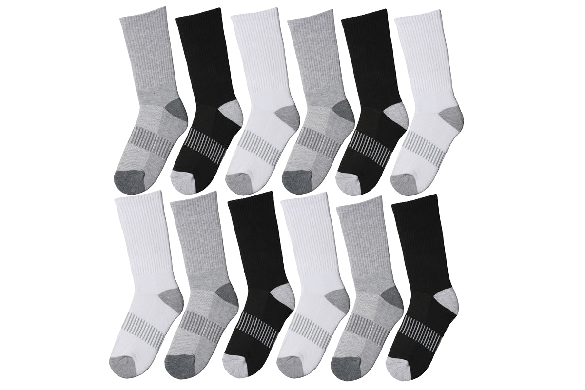 Calcetines deportivos de tripulación con amortiguación para hombre, 3 pares