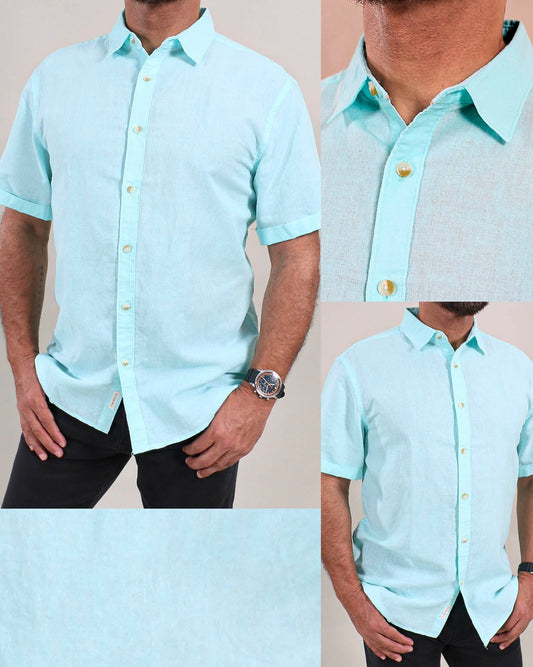Camisa Turquesa Claro  Caballero
