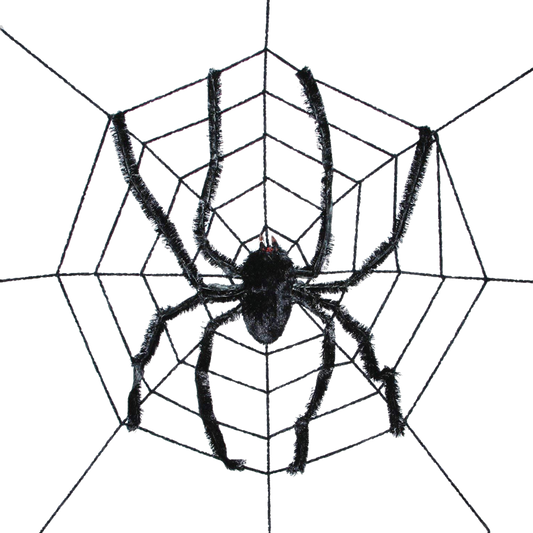 95" White Web w/Black Spider