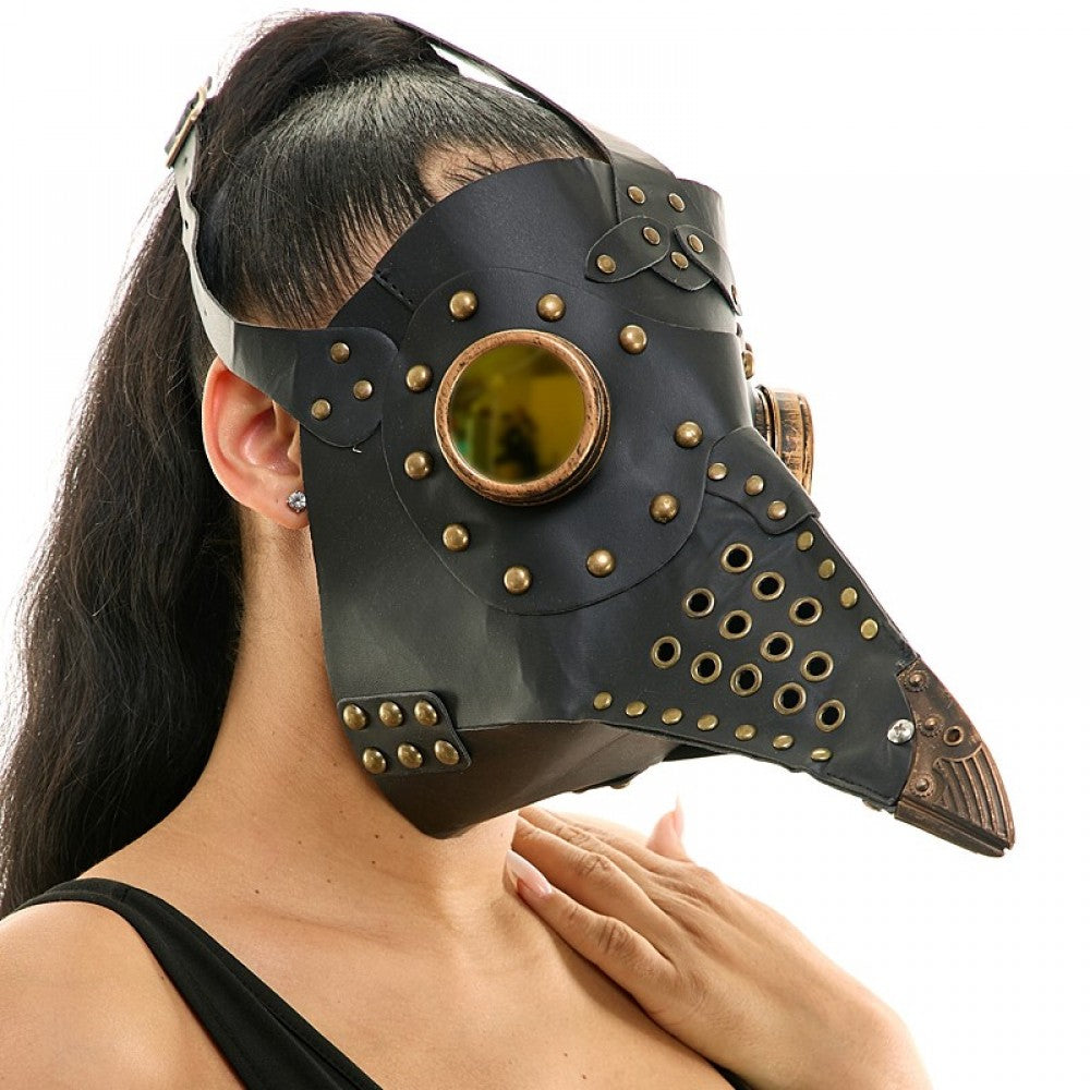 Black Copper Stud Plague Mask