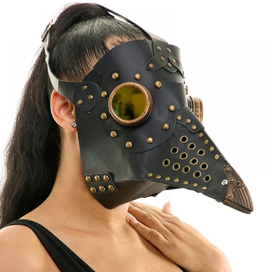 Black Copper Stud Plague Mask