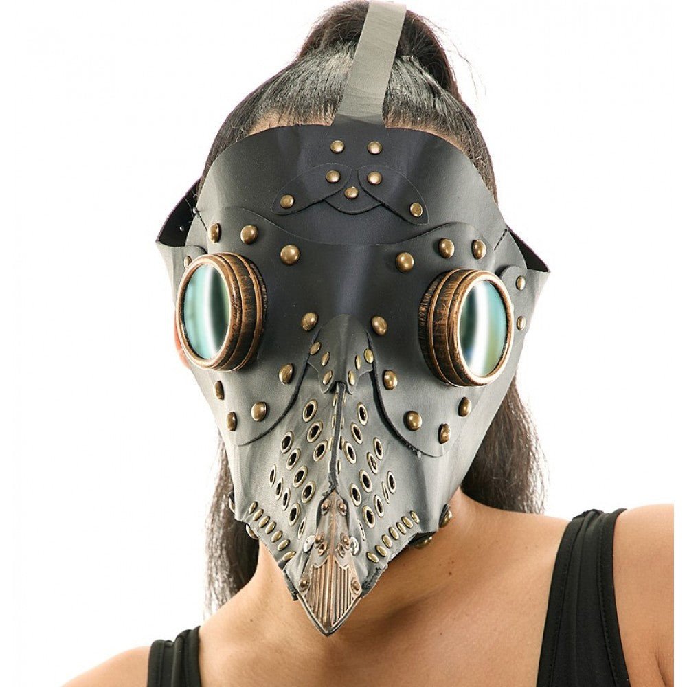 Black Copper Stud Plague Mask