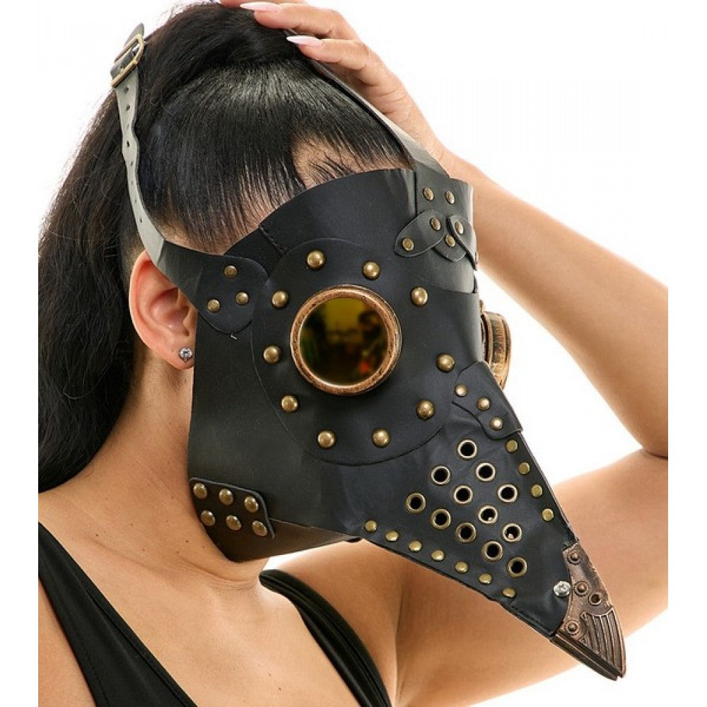 Black Copper Stud Plague Mask