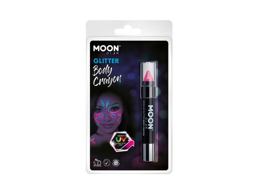 Neon UV  Glitter Body Crayon ,3.5g Hot Pink