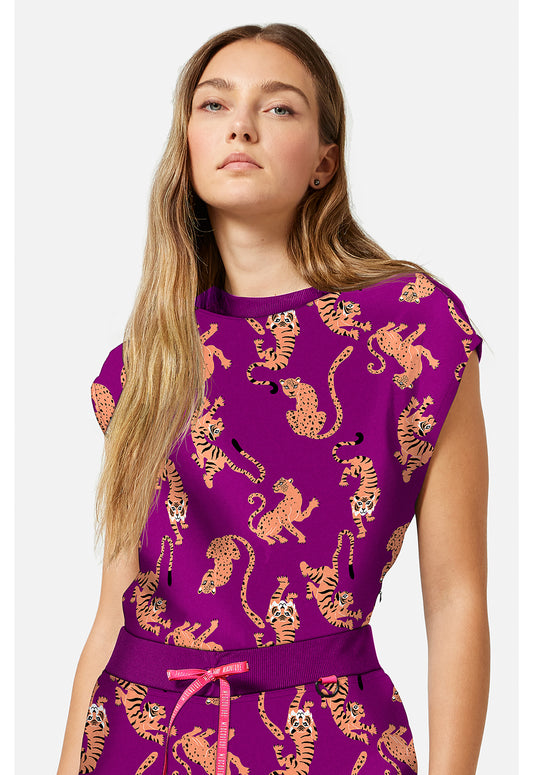 Printed Dolman Top Into The Wild