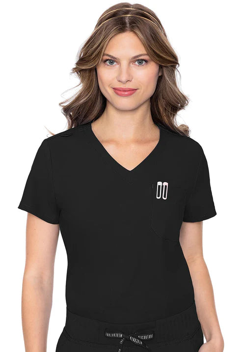 One Pocket Tuck-In Scrub Top Black