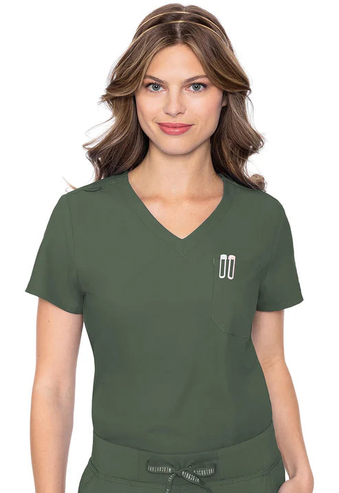 One Pocket Tuck-In Scrub Top Olive