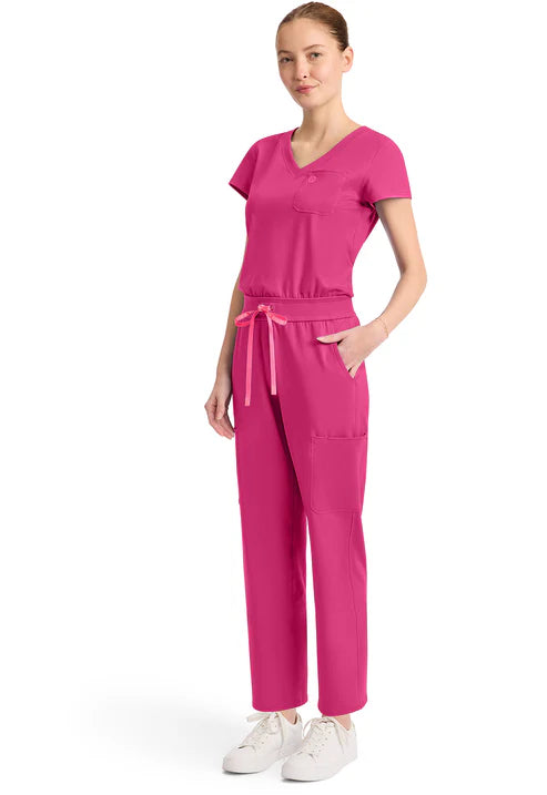 Mono escote en V rosa vibrante