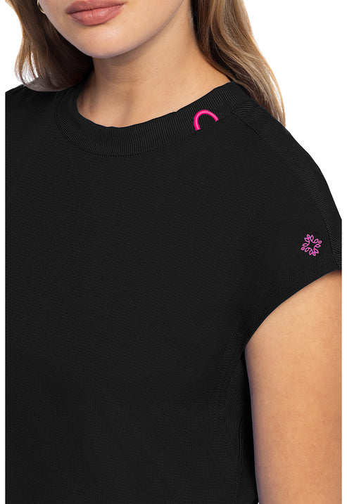 Top de cuello redondo negro