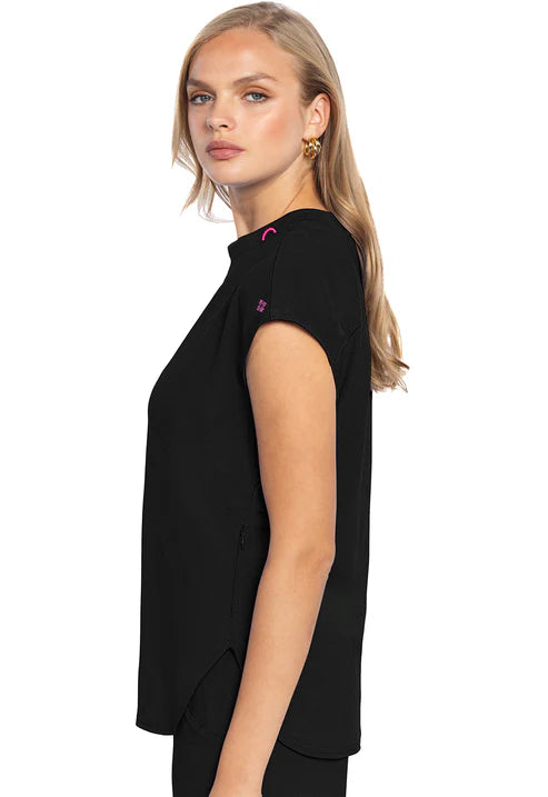 Top de cuello redondo negro
