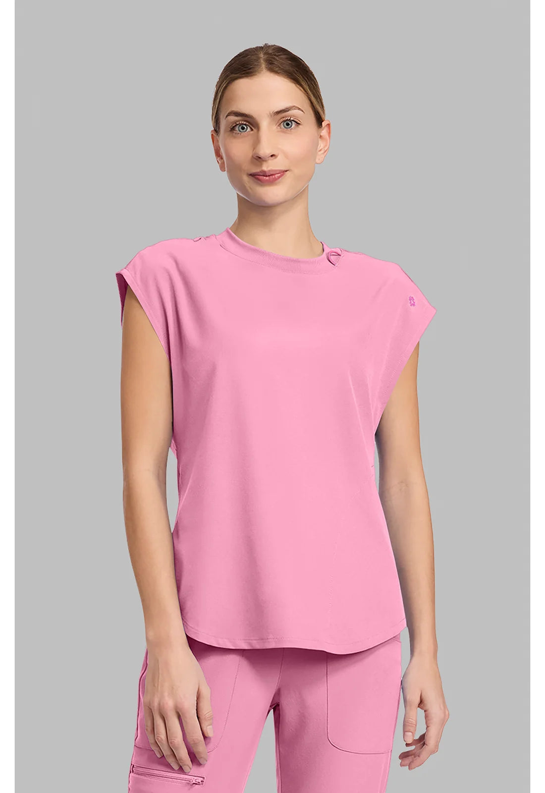 Round Neck Top Pixel Pink