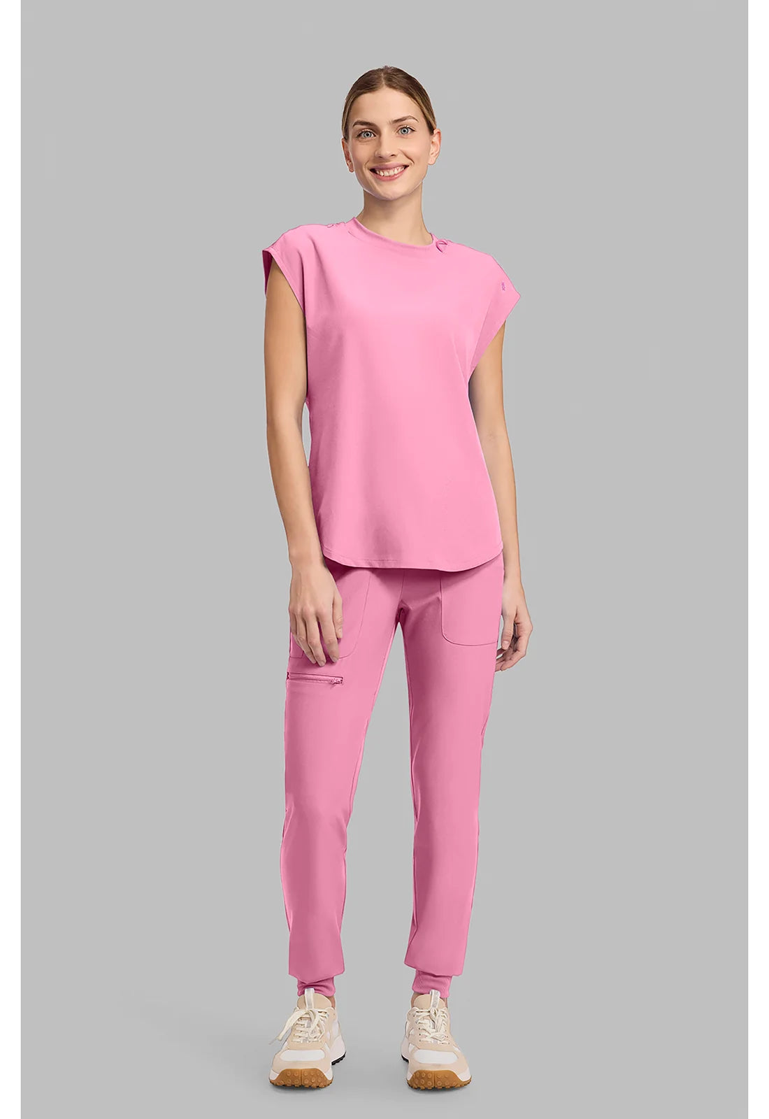 Round Neck Top Pixel Pink