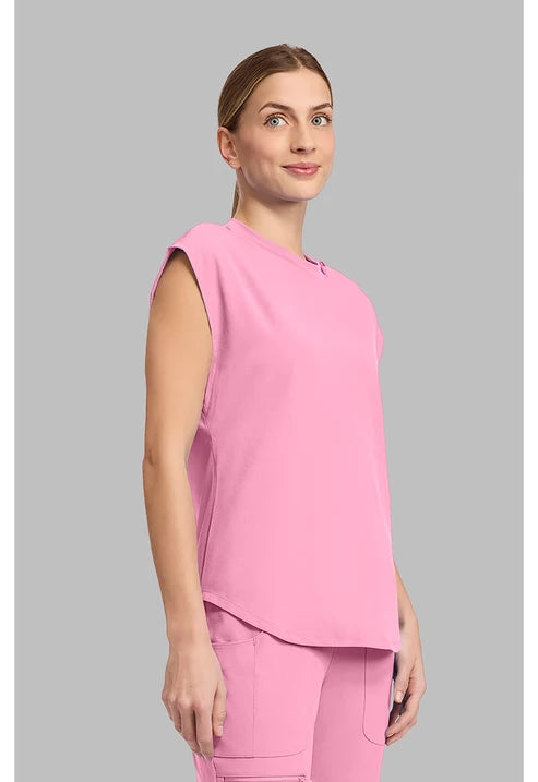 Round Neck Top Pixel Pink
