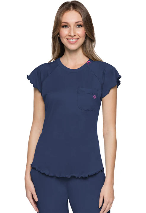 Lettuce-Edged Top Navy