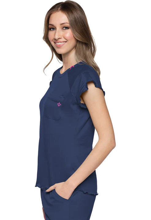 Lettuce-Edged Top Navy