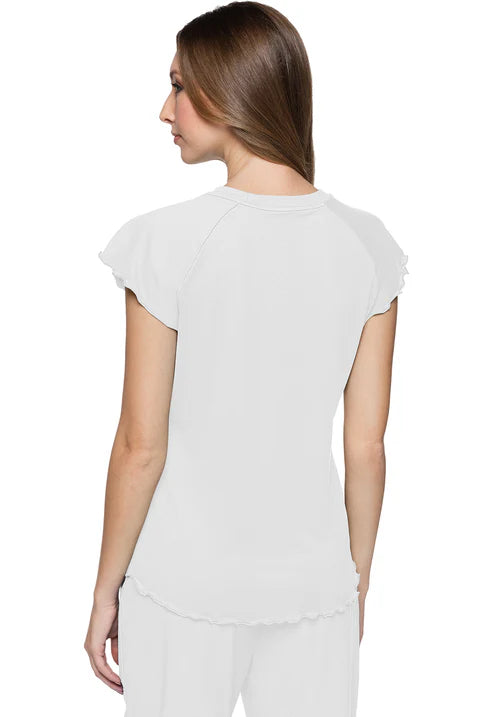 Camiseta blanca con borde de lechuga